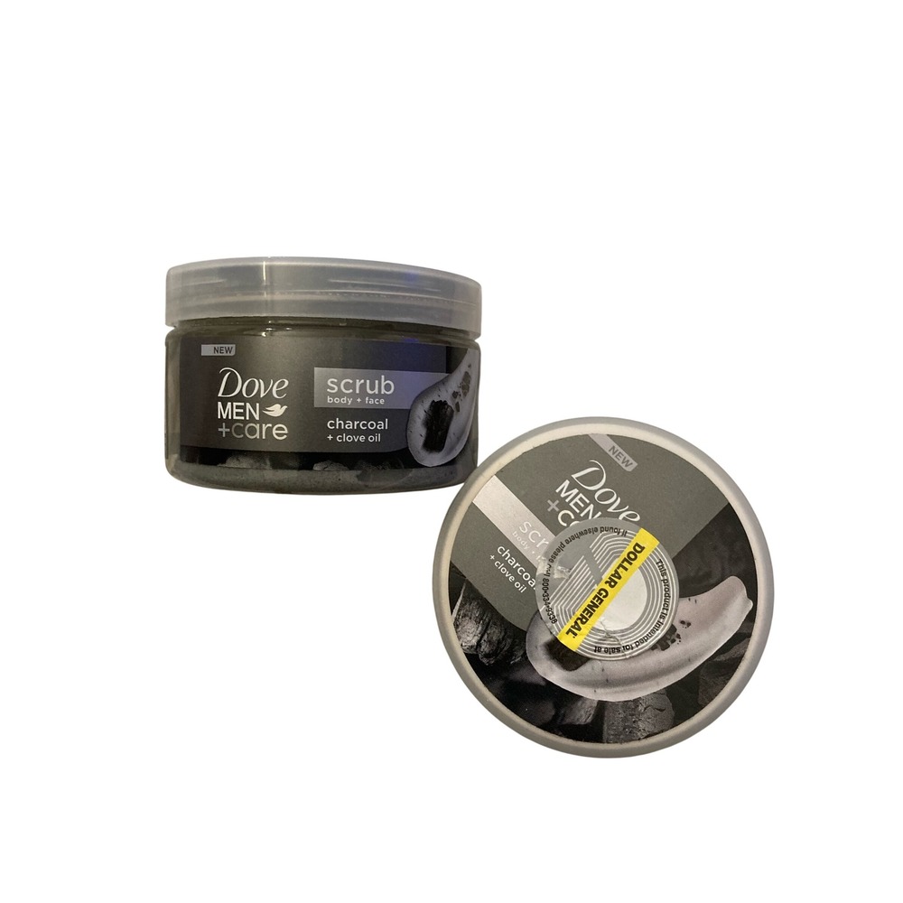 2 Dove Men Care Body and Face Scrub Charcoal and Clove Oil 3.5oz Skincare Groom